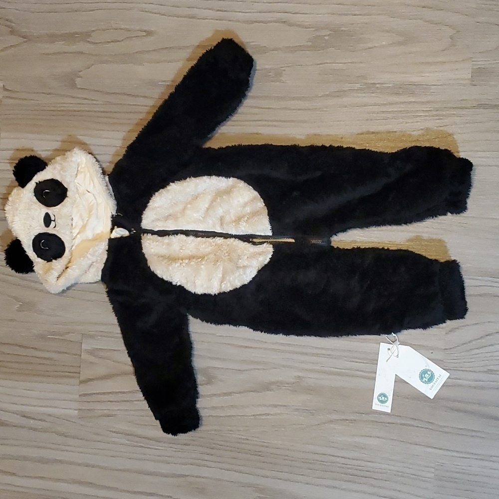 Hikido Panda Polar Fleece Jumpsuit- Size 6-9 months